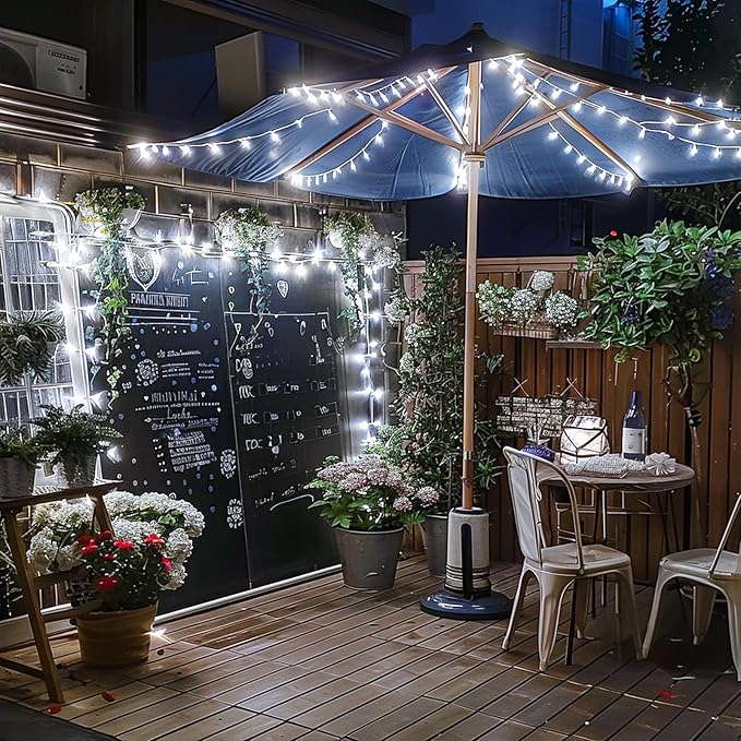 JMEXSUSS 500 LED White Christmas Lights, 8 Modes 163ft Waterproof Christmas Light Outdoor Plug in with Remote Control, Clear Wire String Lights for Tree Outside Yard Wedding Decorations