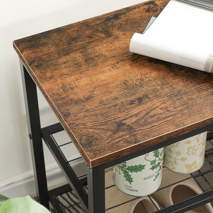 HOOBRO Hall Tree with Bench, Coat Rack Shoe Bench Set, Entryway Shoe Rack with Coat Hooks, Hall Tree, 39.4" L x 11.8" W x 18.1" H, Industrial, for Front Door, Rustic Brown BF071MT01G1