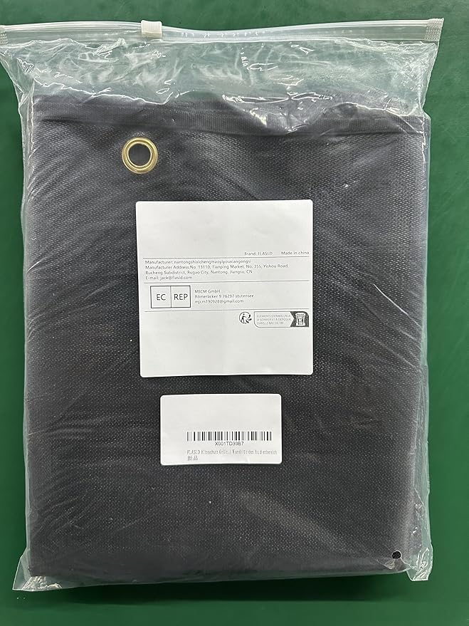 FLASLD Heavy Duty Fireproof Fence Cover and Screen Protect Deck Railing from Grill Heat, Balcony Privacy Screen Cover, Apartment Railing, Waterproof Windscreen (3'x6')