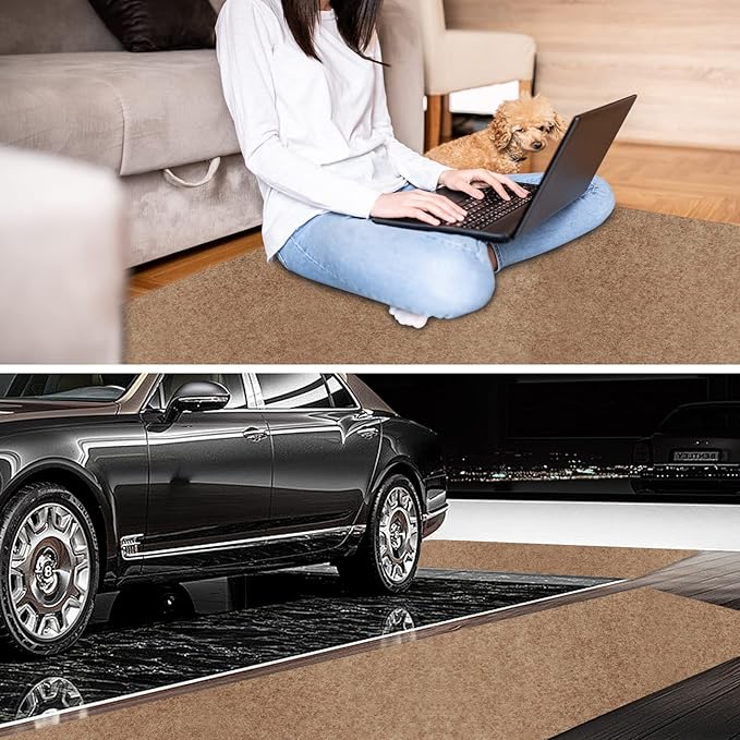 3' x 57' Runner Rugs with Rubber Backing, Indoor Outdoor Utility Carpet Runner Rugs, Sand, Can Be Used as Aisle for The RV and Boat, Laundry Room and Balcony