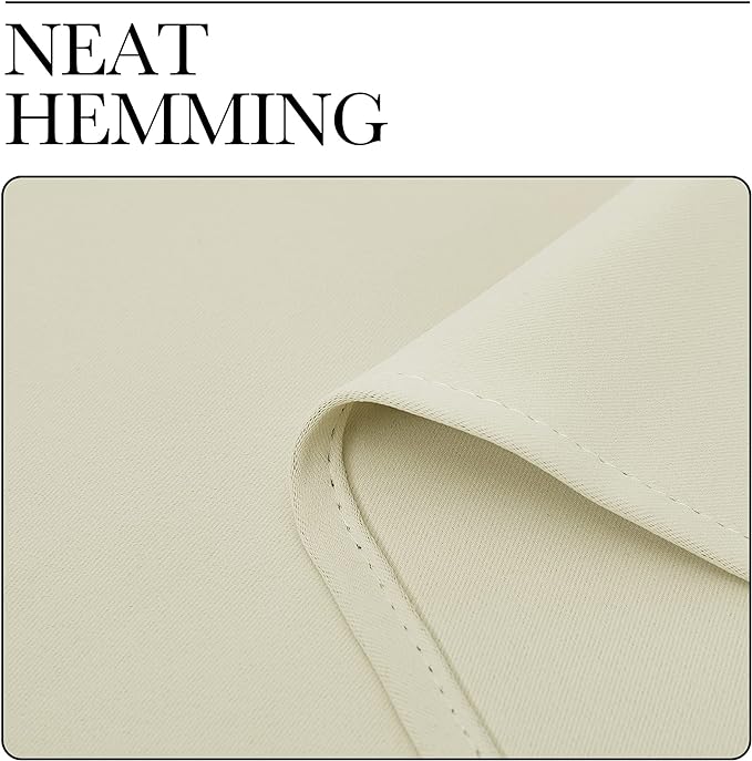 NICETOWN Kitchen Curtains, Short Curtains for Bedroom Windows, Thermal Insulated Room Darkening Curtain Panels for Girls Room, Cafe (Beige, 34" W by 63" L, 1 Pair)