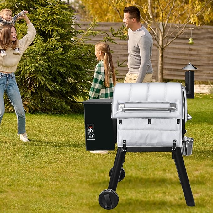 Insulation Blanket for Traeger Pro 22,Pro 575,Tailgater 20,Ironwood 650 and Lil' Tex Elite Wood Pellet Smoker Grill,BAC626 Pro 22/575 Insulation Blanket Grill Accessory for Winter Smoking,Silver