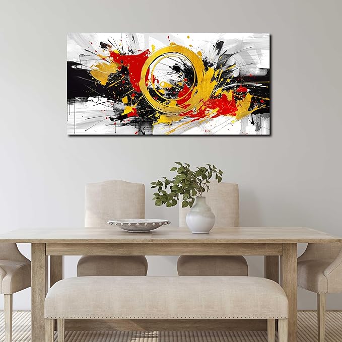 Abstract Wall Decor for Bedroom - Modern Wall Art for Living Room Ready to Hang Size 24" x 48"