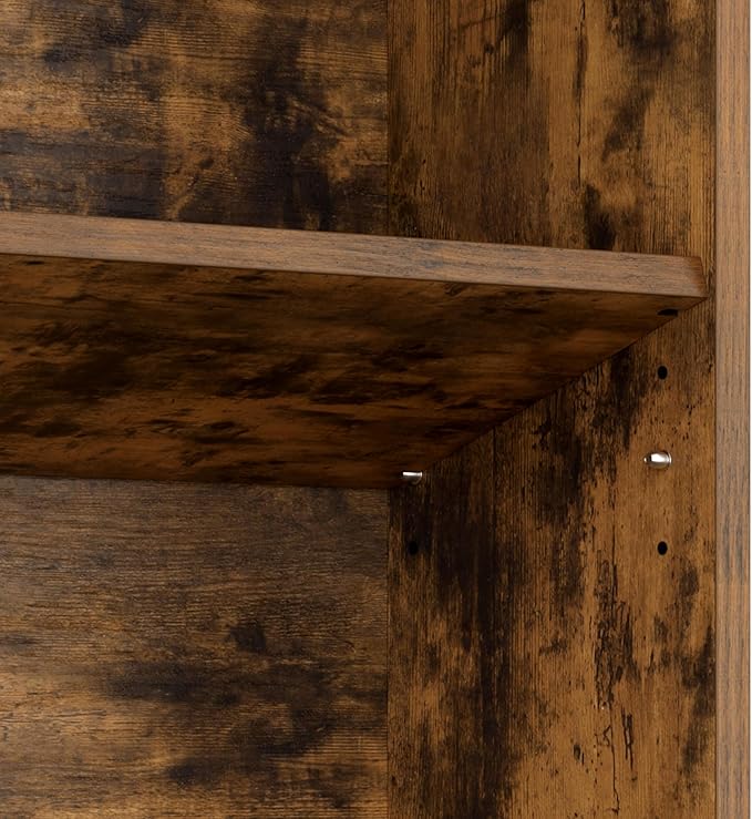 Yaheetech 7-Tier Open Bookcase and Bookshelf, Modern Simple Floor Standing Display Storage Shelves with Top Open Compartment for Home Office, Living Room, Bed Room - Rustic Brown