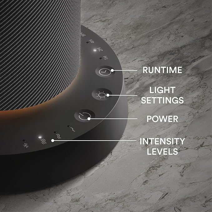 Homedics SereneScent Fabric Rechargeable Waterless Diffuser, Use with Homedics SereneScent Oil 120ml (Sold Separately) Cordless Aromatherapy, Adjustable Mist & Timer, 6 Calming Lights, Black