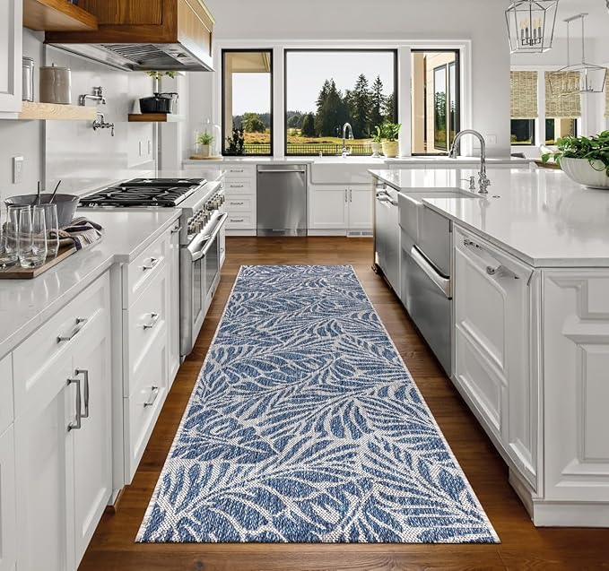 Keen Home Design Terrace Outdoor Runner Rug - 2x12 Washable Indoor/Outdoor Rug for Patio, Kitchen, Balcony, Beach, Garden, Deck and Porch, Size: 2'2"x11'10"