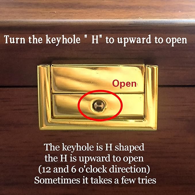 Bescott 2 Layer Solid Wooden Jewelry Box with Lock and Key for Women Men Vintage Velvet Wood Jewelry Organizer Storage for Earrings Rings Necklaces Bracelet Watch Mother’s Day Gift