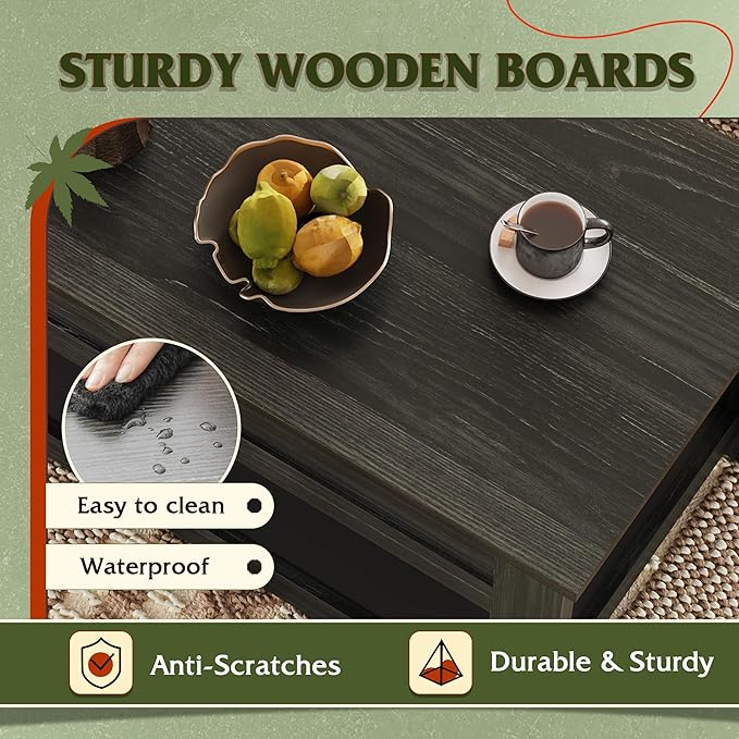 WLIVE Coffee Table, 39" Lift Top Coffee Table with Hidden Compartment and Storage Shelf for Living Room, Espresso