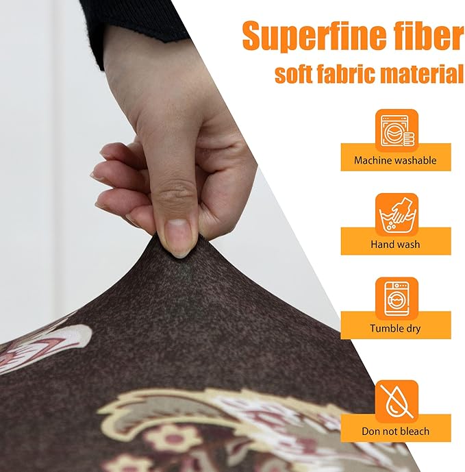 Rv Dinette Cushion Covers,Printing Stretchable Camper Cushion Cover,RV Cushion Slipcover,Rv Couch Cover Replacement for RV Camper Car Bench,2 Backrest Covers and 2 Bench Covers (Grayish Brown)