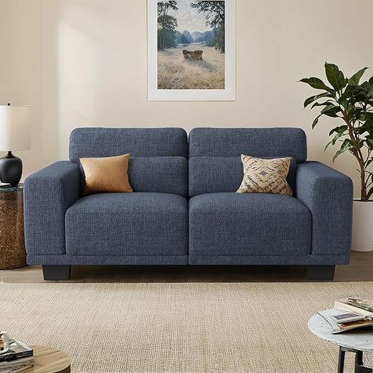 Pipishell Loveseat Couches for Living Room, 65" Modern Couch with Deep Seats and Wide Armrests, Comfortable Love Seat Sofa with Sturdy Frame, Easy to Clean with Removable Covers,Blue