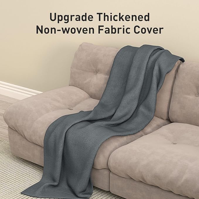 Gray Large Portable Armoire Wardrobe Closet with Foldable Clothing Wardrobe 25MM Steel Pipe Metal Frame Clothes Rack,One Piece Folding Design