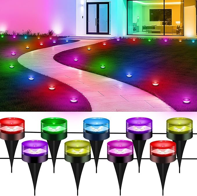 Christmas Pathway Lights, 50FT with 15 RGBIC LED Light with App Control, Waterproof Outdoor Ground Lights for Outside Roofline Decor, Pathway Decor, Walkway,Party, Holiday Xmas Decoration