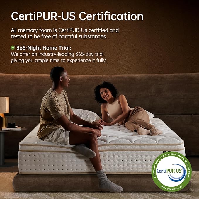 Queen Mattress 14 Inch – Medium Firm Hybrid with Memory Foam for Pressure Relief & Spinal Alignment, Zoned Back Support & Motion Isolation, Edge Support – 365-Night Home Trial