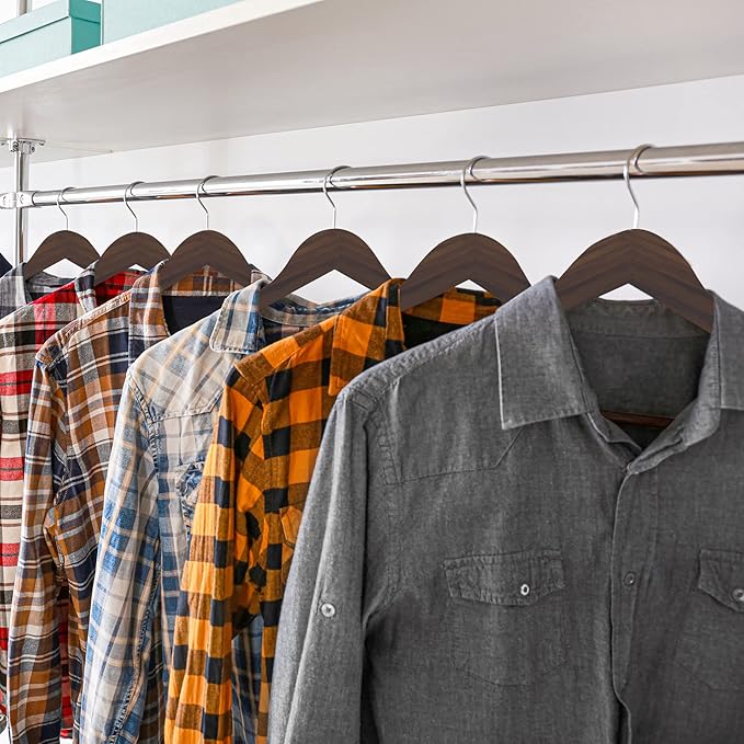 Utopia Home Premium Wooden Hangers 20 Pack - Durable & Slim Coat Hanger - Suit Hanger with 360-Degree Rotatable Hook - Wood Hangers with Shoulder Grooves (Vintage Color)