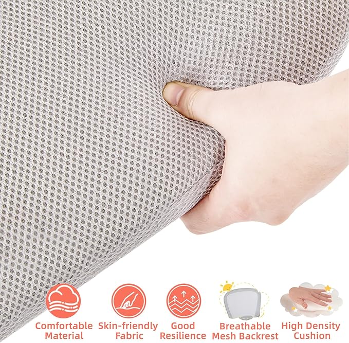 Kids Desk Chair Ergonomic Study Chair Swivel Mesh Desk Chair with Adjustable Arm Height Footrest Wheel Computer Home Office Chair for Children Boys Girls Students Bedroom School Age 5-13 Pink