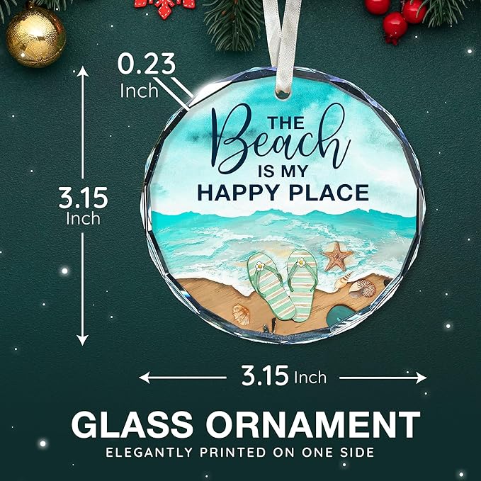 Beach Christmas Ornaments - Delightful Set of Beach Themed Ornaments for Tree, Coastal Christmas Tree Decorations, Perfect for Those Who Love The Ocean, Unique Beachy Gifts for Christmas