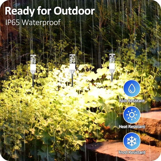 Pathway Lights Outdoor,12V Low Voltage Landscape Lighting, 6 Pack 570 Lumen Bright LED Path Lights, IP65 Waterproof Extendable Garden Lights for Yard Walkway Patio Lawn, 6000K