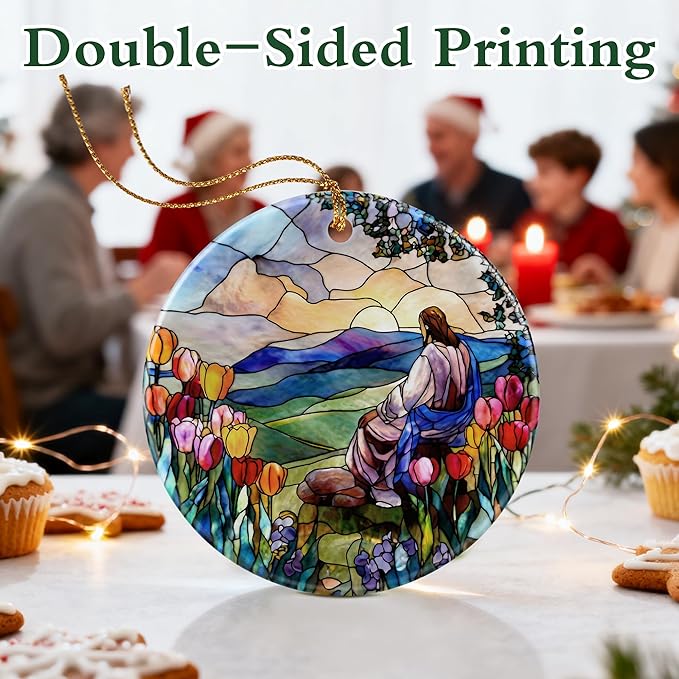 Jesus Ornament | Christmas Ornaments, Christmas Tree Decorations, Holiday Hanging Ornaments | Christian Home Decor | Christian Gift, Religious Gift, Lord Jesus Gifts for Easter