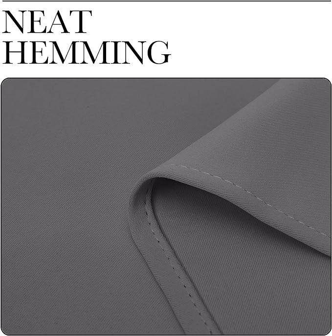 NICETOWN Bedroom Curtains Blackout Drapery Panels, Three Pass Microfiber Thermal Insulated Solid Ring Top Blackout Window Curtains/Drapes (Two Panels, 42 x 50 inches, Gray)