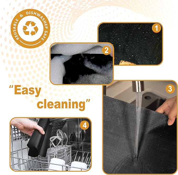 Oven Liners for Bottom of Oven, 2 Pack Large Thick Heavy Duty 100% Non-stick Reusable Teflon Oven Mat, 17”x25” Baking Mat for Electric, Gas, Toaster Ovens, Grills,Kitchen Friendly Cooking Accessory