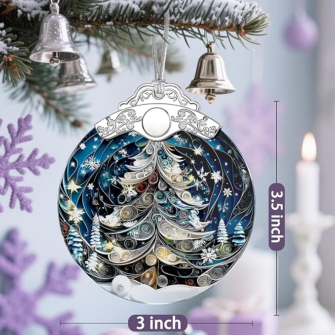 Christmas Tree Stained Glass Ornament - Xmas Decoration | Christmas Ornament | Holiday Keepsake – Xmas Gifts | Gift Exchange | Gift Idea