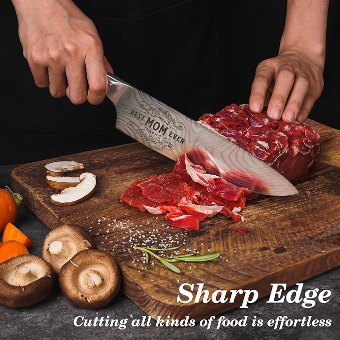 Gifts for Mom Christmas Day Mother Women, 8" Professional Chef Knife - Xmas Gift, German High Carbon Stainless Steel Kitchen Knife Set, Mom Birthday Mother Day Gift
