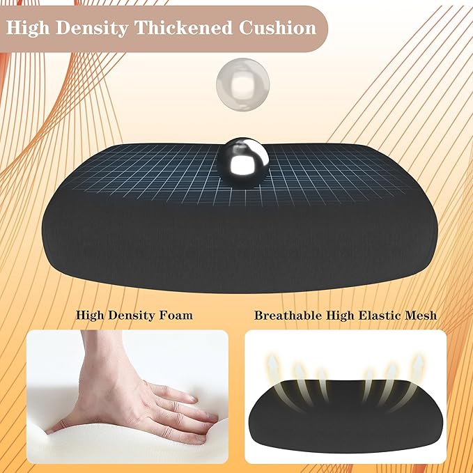 Ergonomic Mesh Office Chair for Long Hours & Back Pain Relief – Adjustable Lumbar Support & Headrest, High-Density Foam Cushion, Flip-Up Armrests, Perfect for Work & Study, White & Black