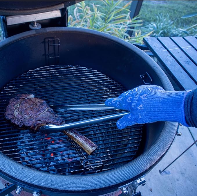 Grill Armor Oven Gloves 932°F Extreme Heat & Cut Resistant Oven Mitts with Fingers for BBQ, Cooking, Grilling, Baking – Accessory for Smoker, Cast Iron, Fire Pit, Camping, Fireplace and More