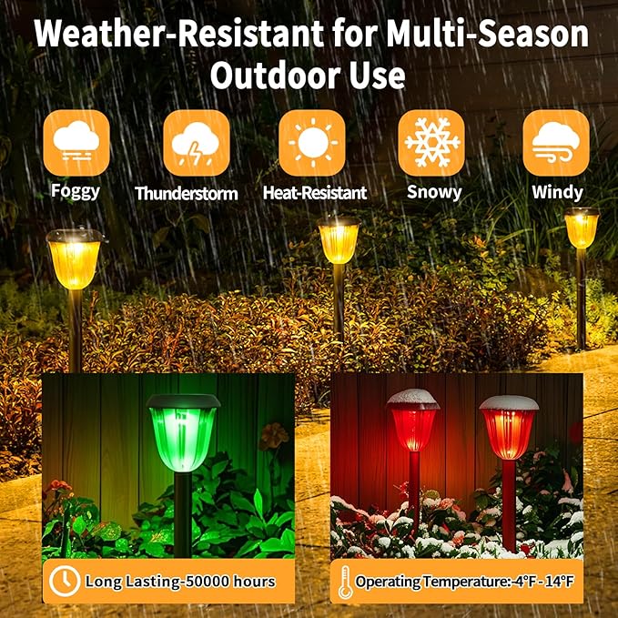 Solar Pathway Light for Outdoor, Solar Powered Pathway Landscape Lighting for Garden, 4 Pack Waterproof Solaire Walkway Light Landscape Lights for Driveway Lawn Patio Sidewalk Yard