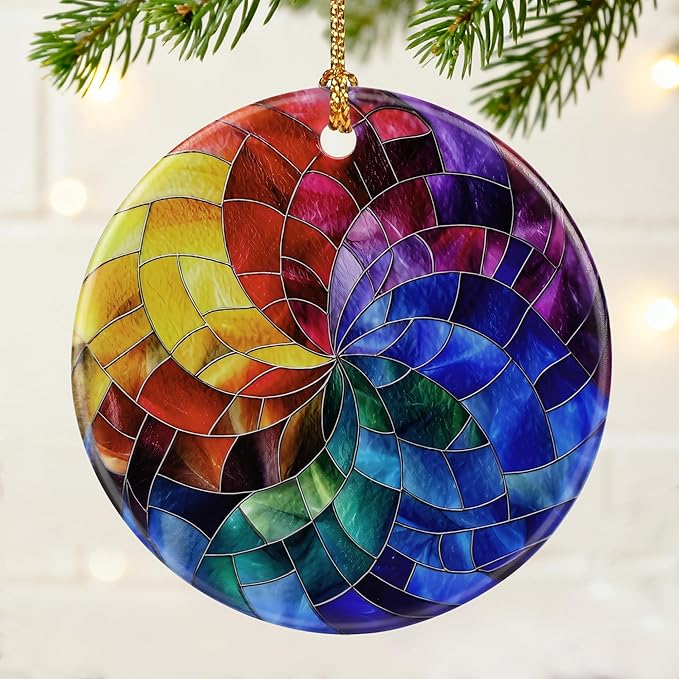 Rainbow Spiral Ornament | Christmas Ornaments, Christmas Decorations, Hanging Ornaments for Tree, Holiday Decor Gifts | Gifts for Friends & Art Lovers | Gift Exchange Ideas
