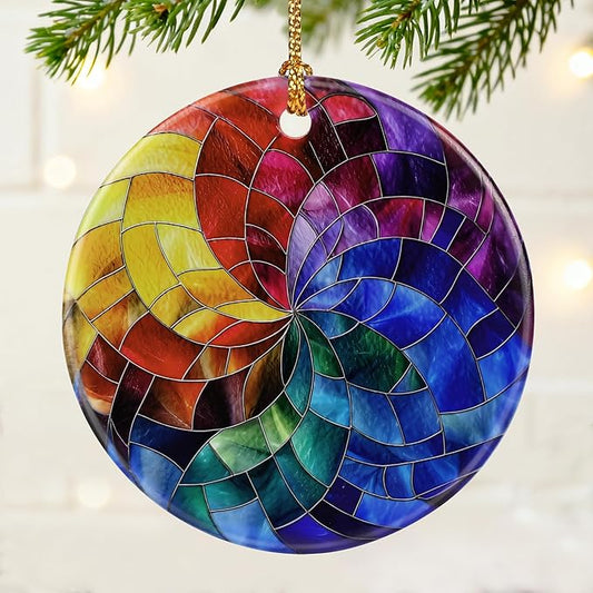 Rainbow Spiral Ornament | Christmas Ornaments, Christmas Decorations, Hanging Ornaments for Tree, Holiday Decor Gifts | Gifts for Friends & Art Lovers | Gift Exchange Ideas