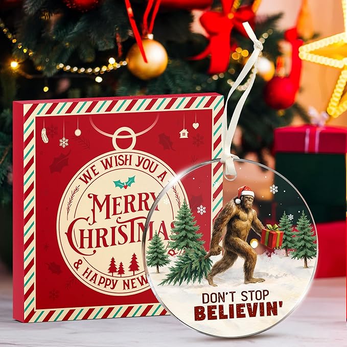 Bigfoot Ornament - Bigfoot Ornaments for Christmas Tree - A Quirky Sasquatch Christmas Tree Topper, Unique Gift for Bigfoot Lovers, Perfect Ornaments for Holiday Decor, Sasquatch and Big Foot Gifts
