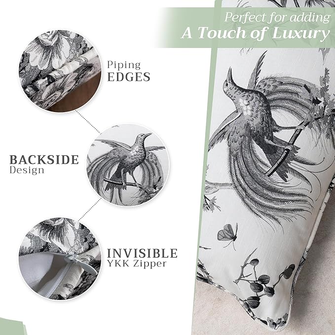 Maison d' Hermine Decorative Pillow Covers 12x20 Inch Rectangle 100% Cotton Throw Pillow Covers with Invisible Zipper for Living Room Couch, Chair, Sofas, Bedroom, Home (Paradise - Mid Night)