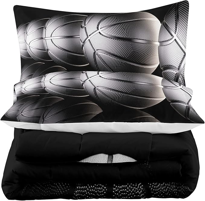Tailor Shop Boys Comforter Set Queen Size Basketball Bedding Sets for Boys Sports Comforter for Kids with 2 Pillowcases……