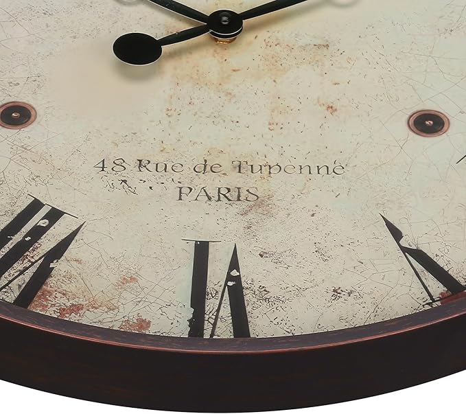 Large Farmhouse Wall Clock,20 inch Rustic Roman Numeral Big Wall Clock for Living Room, Kitchen, Living Room, Bedroom,Battery Operated, Dark White