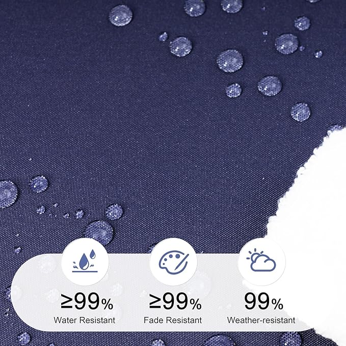 Crestlive Products Chaise Lounge Cushion Outdoor, 72x21 Inch, Waterproof & 3-Year Fade Resistant Lounge Chair Cushion for Outdoor Furniture, Patio Cushion for Pool, Lawn, Deck, Navy