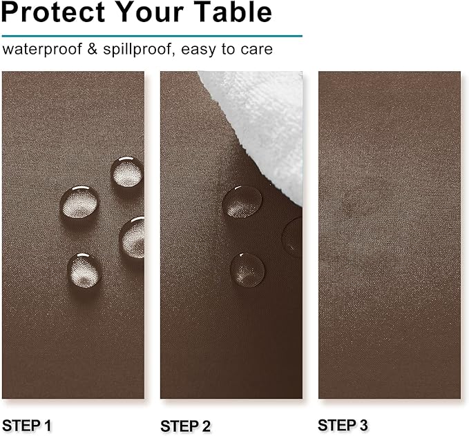 Hiasan Tan Rectangle Tablecloth - Waterproof Washable Polyester Fabric Table Cloth for Buffect Dining Birthday Party Wedding, 70 x 120 Inch