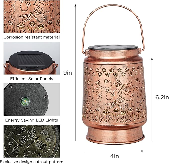 Styleonme Dragonfly Lover Solar Light, Mother's Day Lantern Gift for Mom Grandma Women Sister, Hanging Image Dragonflys Lanterns, Yard Corridor Garden Decor, Thanksgiving Day, Birthday Gifts