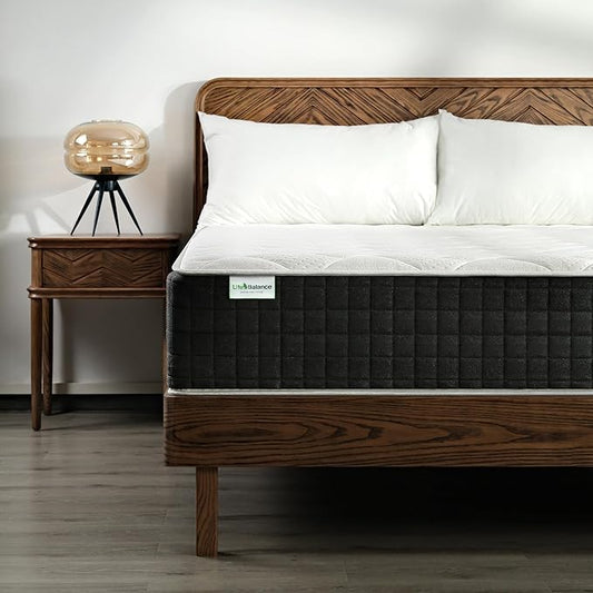 Life Balance Hybrid King Mattress 12 Inch, Medium Firm, Made in USA, Supportive Foam & Innerspring Coils, Motion Isolation & Pain Relief, Mattress in a Box, CertiPUR-US Certified, CE-12-K