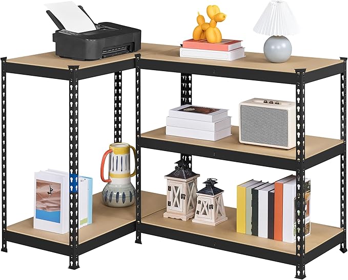 Yaheetech Storage Shelves 5 Tier Garage Shelving Heavy Duty Garage Shelves Adjustable Metal Shelving Unit Utility Rack Industrial Shelving for Warehouse Pantry Closet, 35.5″W × 17.5″D × 72″H, Black