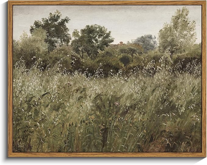 InSimSea Framed Canvas Wall Art Vintage Decor, Painting Wall Decor, Grassland Nature Framed Artwork for Walls, Nature Scenic Living Room Pictures Wall Decor, Bathroom Bedroom Office Decor, 11"x14"