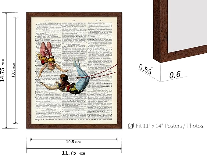 Poster Master Dictionary Art Poster - Acrobat Print - Circus Art - Entertainment Art - Gift for Men, Women & Performer - Chic Decor for Living Room, Bedroom, Dorm or Office, 11x14 Brown Framed