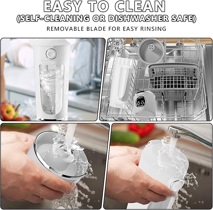 EasySpeed Personal Portable Blender,USB Type-C Rechargeable,700ml Juicer Cup,12 Stainless Steel Blades,4 Gear Modes,1500mAh Battery Capacity,Perfect for Fresh Juice at Home (White)