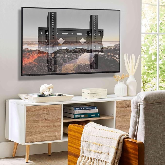Fixed TV Wall Mount for Most 32-68 Inch 4K,LED, LCD and Plasma TVs,TV Wall Bracket VESA Up to 400x400mm,Weight Capacity 99lbs,Low Profile Wall Mount tv Bracket 40 43 50 55 60 65 Inch
