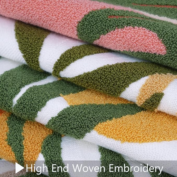 Merrycolor Boho Decorative Throw Pillow Covers Abstract Tufted Mid Century Modern Throw Pillows Green Leaf Sun Aesthetic Textured Pillow Cover Decorative Throw Pillows for Bed Couch Sofa,18x18