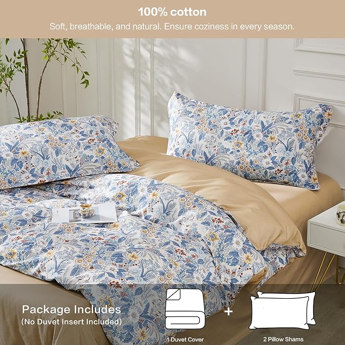 SAPHREAS Full Boho Duvet Cover Green Paisley Bedding Set with 8 Corner Ties and 2 Pillow Shams100% Cotton Reversible Duvet Cover Set with Zipper Closure