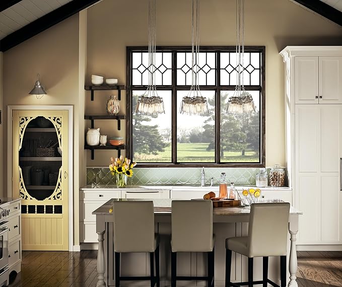 KICHLER Brinley 7.75" 6 Light Pendant with Clear Glass Brushed Nickel