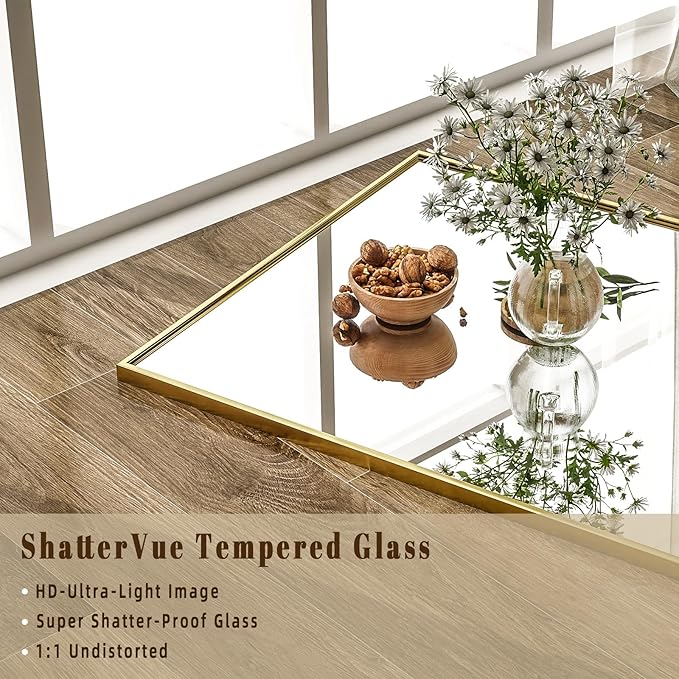 BEAUTYPEAK 77"x38" Rectangle Full Body Floor Mirrors, Full Length Mirror Hanging or Leaning, Aluminum Alloy Frame Wall Mirror for Bedroom, Dressing Room, Gold