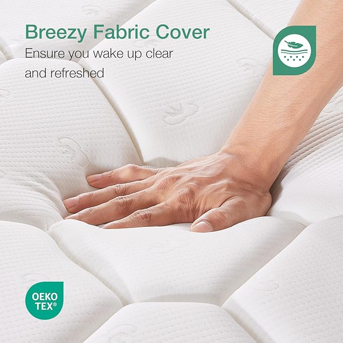 Novilla Queen Mattress 8 inch,Foam and Spring Hybrid Mattresses for Comfortable Sleep,Steel Coils for Durable Support,CertiPUR-US Certified Foam,Youth/Guest Rooms,Queen Size Mattress in a Box