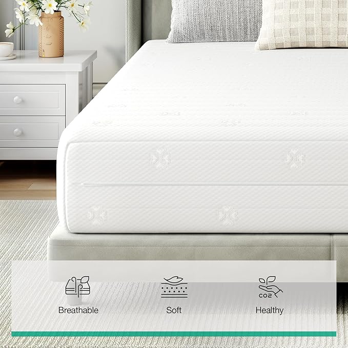 Novilla King Size Mattress, 10 Inch King Mattress, Comfort Foam Mattresses with Air Cutting Design & Breathable Cover for Cooling Night Sleep & Pressure Relief, CertiPUR-US Certified